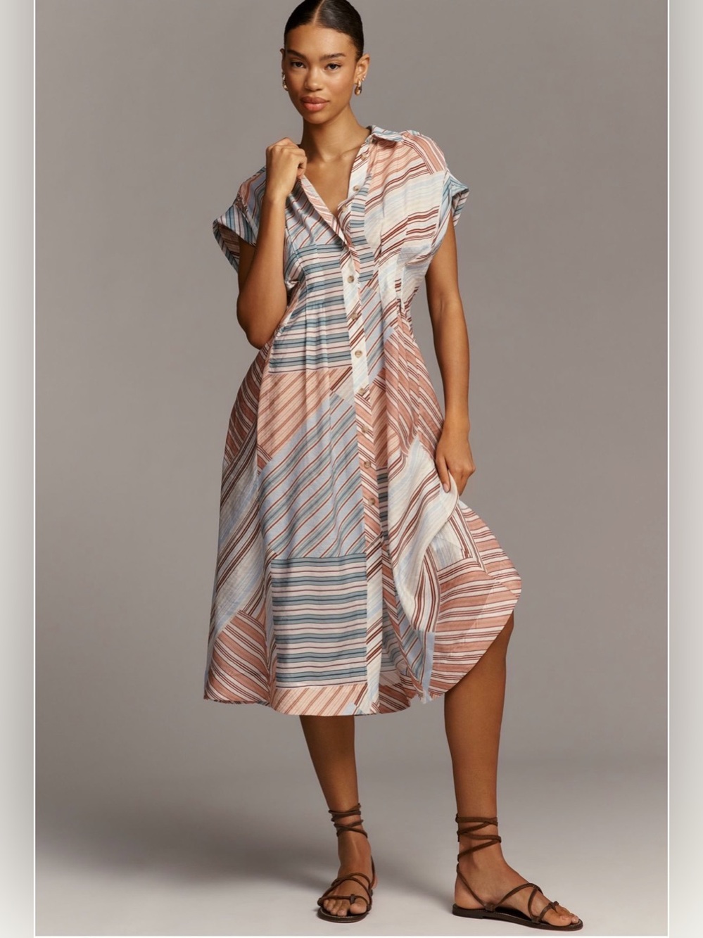 NWT Anthropologie Maeve Sleeveless Midi Shirtdress